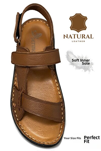 sermoda Valódi bőr férfi szandál – belül és kívül valódi bőr sport stílusú, k...