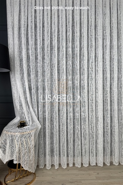 LisabellaHome لا ترغب في كشط قماش التول المحبوك ذو الوزن الثقيل (خياطة مسطحة ...