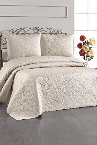 Çeyiz Diyarı Ultrazvukově prošívaný přehoz na postel Elite Double béžový