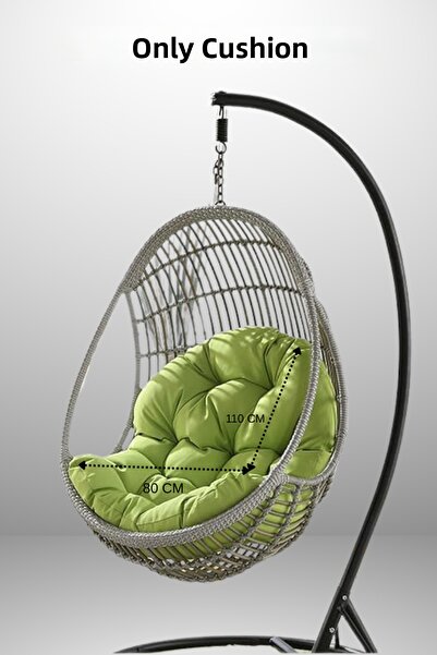 MoMMe Pernă leagăn macrame (80 x 110 CM) VERDE (NUMAI PERNĂ)