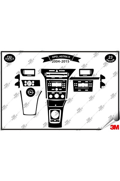 FD Damla Etiket pentru Opel Astra H 2004-2015 Garnitură Consolă Torpedo Set F...