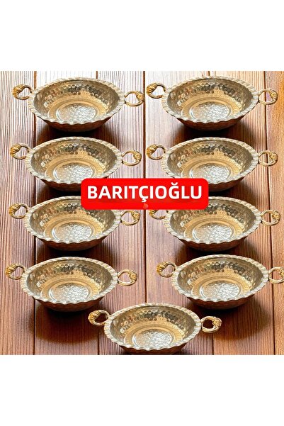 MY ZEY مجموعة من 9 أطباق تقديم صغيرة - مقلاة نحاسية، مقلاة الإفطار