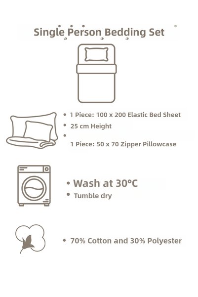 Lorien Car Patterned Ranforce Fabric Single Elastic Sheet Set (1 Piece Pillow Case)