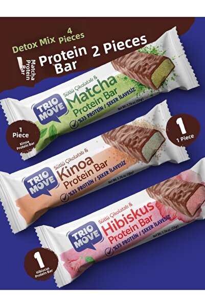 TrioMove بروتين بار، عبوة مختلطة من 4 قطع، 50 جرام × 4 قطع (عبوة 3) تريو موف