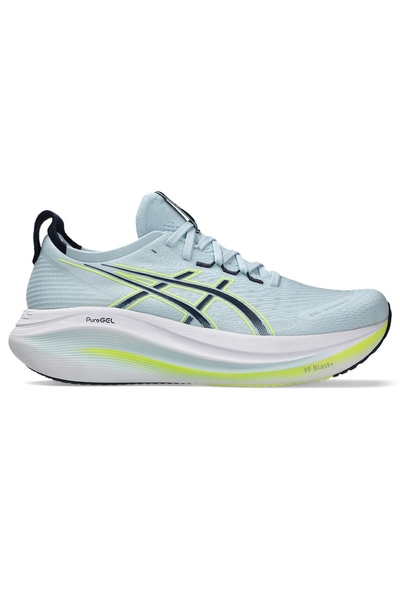 Asics حذاء الجري GEL-NIMBUS 27 للرجال باللون الأزرق والأصفر 1011C205-400