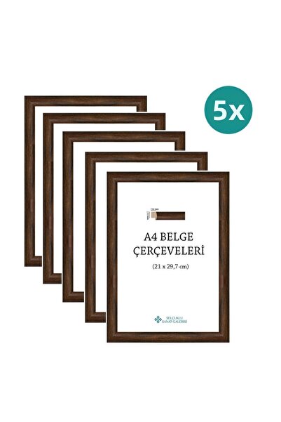 Selçuklu Sanat 5 bucăți A4 1. Ramă de culoare maro închis de 22 mm, pachet de 5