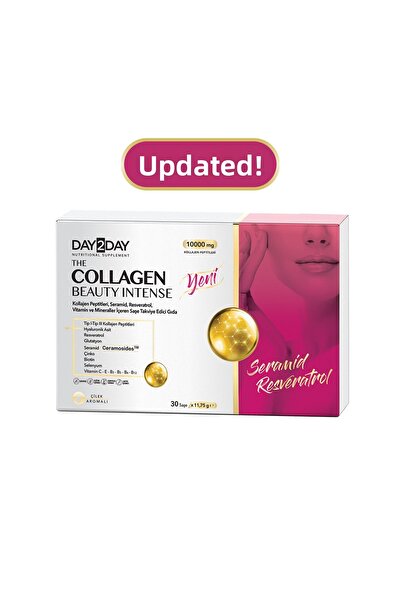 DAY2DAY كولاجين بيوتي بنكهة الفراولة المكثفة 10,000 ملجم 30 كيس × 12 جم