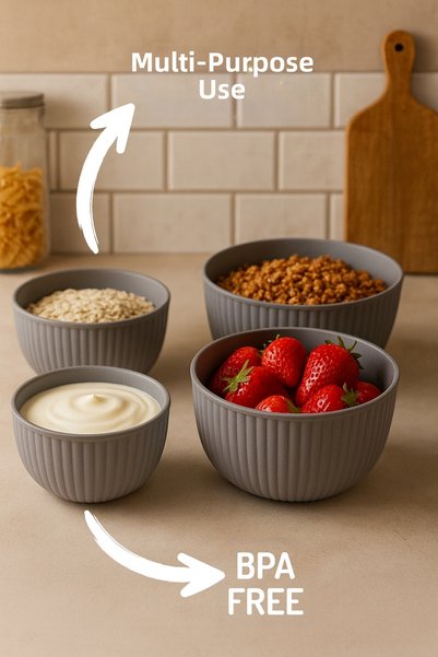 Nandy Home Luno Model 4-Piece Bowl Set with Lids – 500/1300/2600/4200ml - Storage Container Set