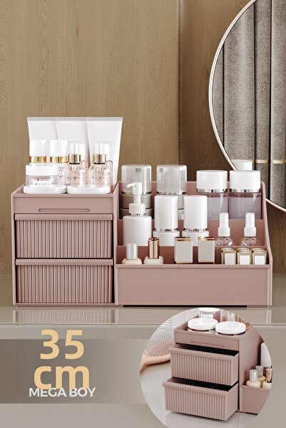 Pufwin Home Οργανωτής καλλυντικών μακιγιάζ με σχέδιο Elegance XL (35CM), Rose...