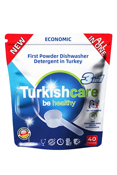 Turkishcare غسالة أطباق اقتصادية - منظف وغسيل 40 ورقة إجمالي