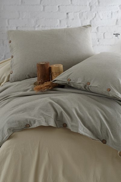 Macas Home Athena 100% Cotton Yarn-Dyed Washed Double Duvet Cover Set 200*220