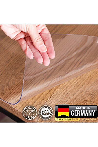 PORTEXSA 1.6 ملم صناعة ألمانية - مفرش طاولة PVC شفاف - غير معطر - مناسب للتلامس الغذائي - خالي من الفثالات