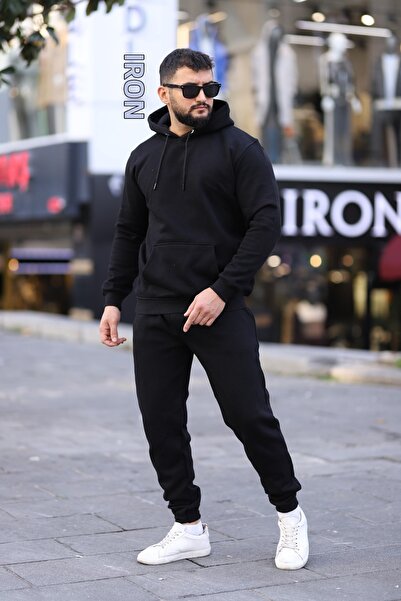 ZENGOLL & RAMİRES gyb - Unisex Hooded 3 Thread χειμερινό χοντρό Σετ φούτερ Basic