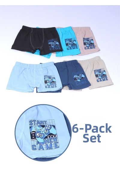 DK İÇ GİYİM مجموعة ملابس داخلية للأولاد مكونة من 6 قطع