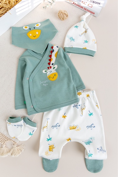 Babymod طقم أطفال مكون من 5 قطع بتصميم زرافة للرضع في المستشفى