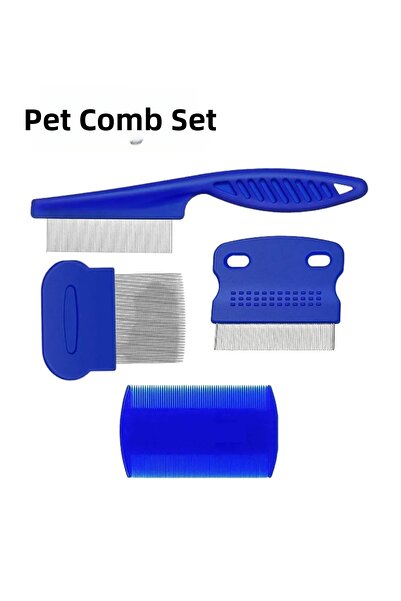 Epilons مجموعة مشط متعددة الأغراض للحيوانات الأليفة مناسبة لتنظيف القمل والبر...