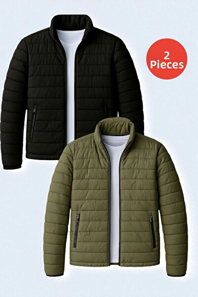Gameyal 2 kusy pánské bundy s dvojitými kapsami a podšívkou