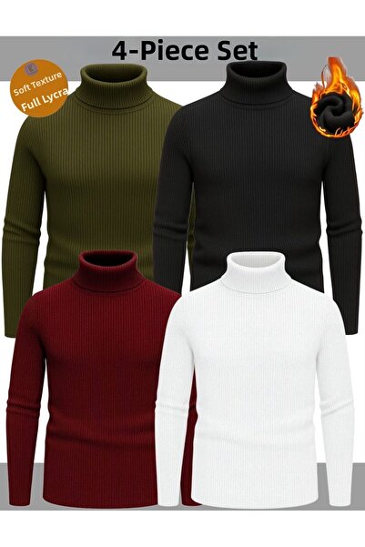 EMKA GİYİM Πλεκτό πουλόβερ με ζιβάγκο 4 τεμαχίων