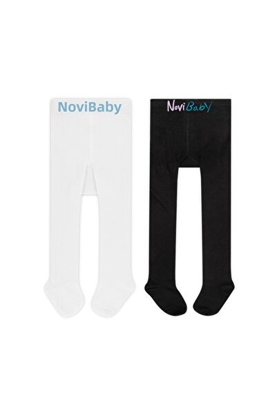 Novibaby جوارب طويلة قطنية للأطفال مكونة من قطعتين، جوارب مدرسية قطنية للأطفال حديثي الولادة، أبيض إكرو وردي