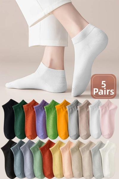 Miss Lana مجموعة من 5 جوارب نسائية من القطن الليكرا الملون