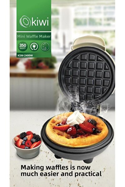 Kiwi Mini Ksm-2400W Non-Stick Plate Waffle Maker Cream