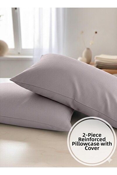 Marlenka Home Tex غطاء وسادة مكون من قطعتين مصنوع من قماش القطن المقوى الناعم مقاس 50/70 سم (أرجواني)