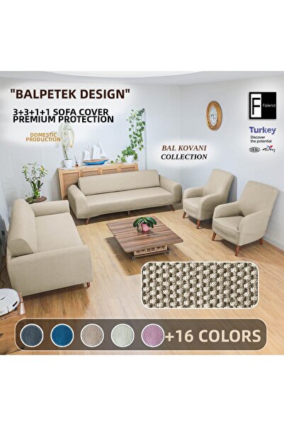 Faiend طقم أريكة وغطاء أريكة مطاطي - 3+3+1+1