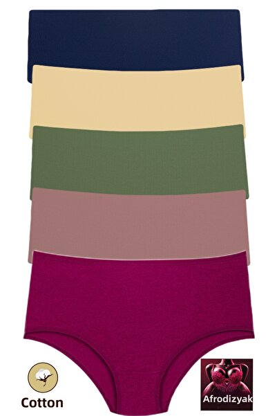 Afrodizyac Pachet de 5 batoane din bumbac cu talie înaltă (EXTRA MOALE ȘI EXTRA FLEXIBILE)