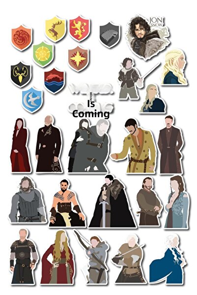 Postifull مجموعة ملصقات وملصقات تحمل عنوان Game Of Thrones - حجم متوسط - مجموعة ملصقات لاصقة سميكة مقاومة للماء