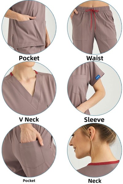 Pozitif Üniforma Dusty Rose Positive Lycra Surgical Suit - Scrubs Jersey (Bottom)