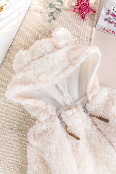 Babymod Welsoft Plush Winter Baby Girl/Boy Jumpsuit with Hooded Teddy Bear Figure