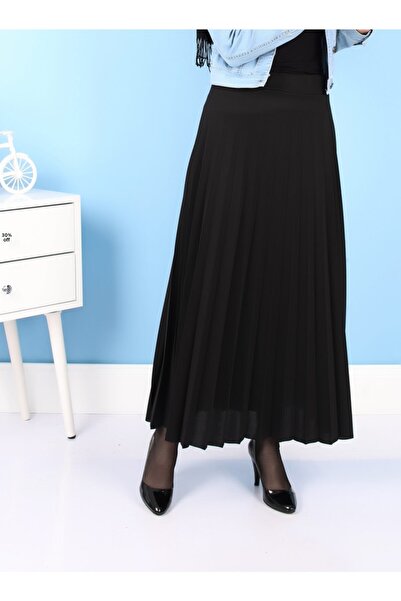 Modakenti Fusta evazată plisată - neagră