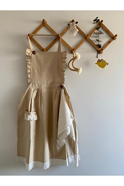 Hayalperest مريلة مطبخ لون بيج دانتيل