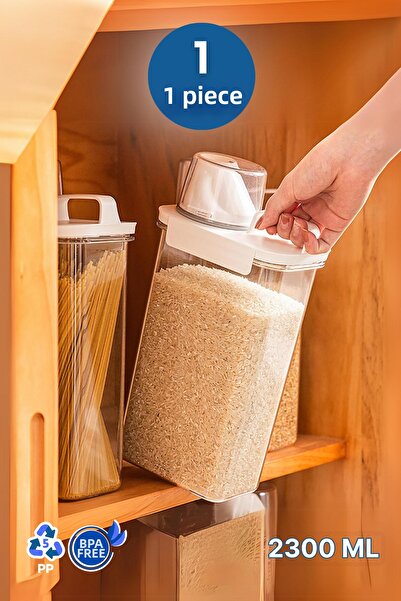 grimorlife حاوية تخزين البقوليات المقاومة للتسرب - صندوق تخزين الشاي والقهوة 2300 مل