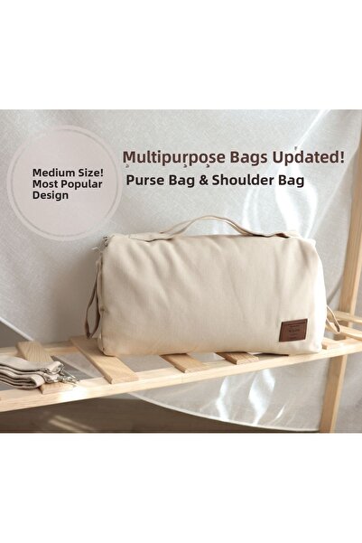 ilays beauty حقيبة منظمة متعددة الأغراض بلون كريمي