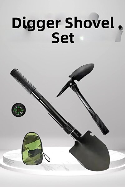 teknodayım Digging Shovel Set Folding Portable Digging Shovel Set Multifuncti...