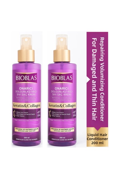 Bioblas Balsam lichid 200 ml colagen și cheratină (2 bucăți)