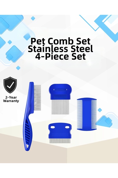 Epilons مجموعة مشط البيض ومجموعة تنظيف الشعر الخاصة بالحيوانات ذات الشعر الطو...