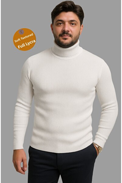 EMKA GİYİM Pulover slimfit pentru bărbați, cu gât înalt, din licra