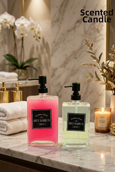 MAKRİ HOME 350 ml+750 ml Διπλός διανομέας υγρού σαπουνιού μοντέρνου και κομψο...