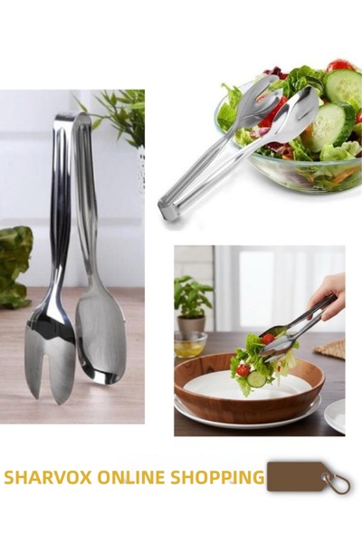 Sharvox ملقط السلطة – ملقط تقديم عملي من الفولاذ المقاوم للصدأ