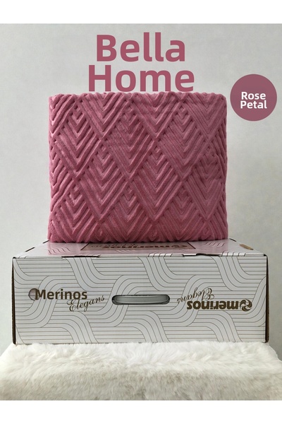 Bella Home بطانية إيليجانس إمبوس فردية - مع العلبة الأصلية - 160×220 سم - ألو...