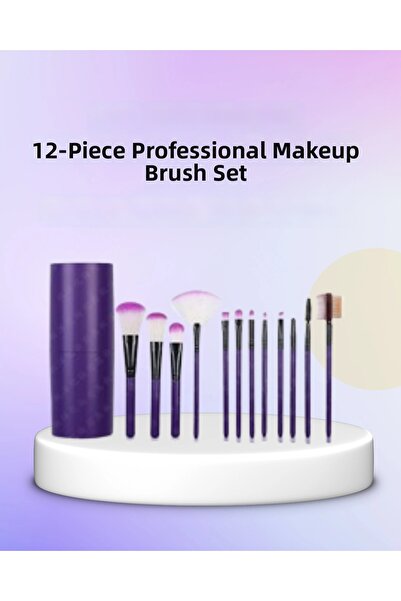 Epilons 12-Piece Makeup Brush Set with Ergonomic Handle and Fiber Bristles, S...