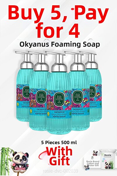 Eyüp Sabri Tuncer Olive Oil Ocean Foam Soap 500 ml Buy 5 Get 4 and Rosie Pamuk