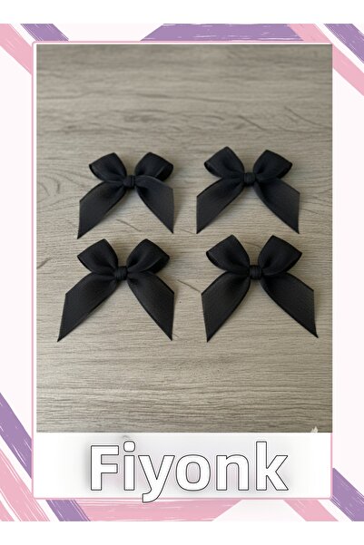 Fiyonks Atölye Linen Ribbon Ready-Made Bow, 50 Pieces Decorative Bow Ready-Ma...