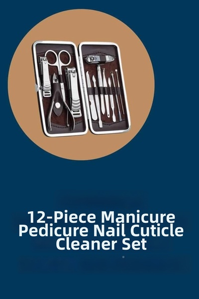 CT STONES مجموعة مانيكير وباديكير مكونة من 12 قطعة، حقيبة جلدية خاصة للعناية ...