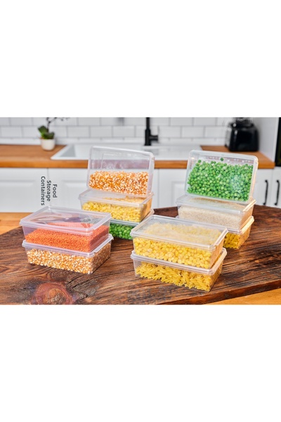 LİMONLU BAHÇE 10 Pieces of Deep Freezer Storage Containers with Lid, 1 Liter,...