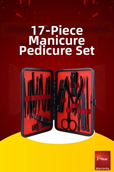CT STONES مجموعة العناية بالقدم مكونة من 17 قطعة، ملقط لإزالة الأظافر والبادي...
