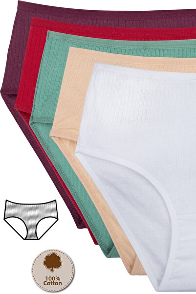 Humaone 100% pamut 5 csomag magas derekú női bugyi Bt2-b4