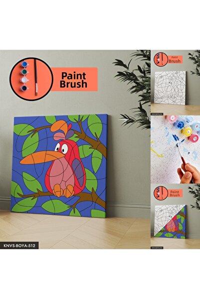 Evinemoda Комплект за рисуване върху платно „Забавна птица с голям клюн“ с вк...